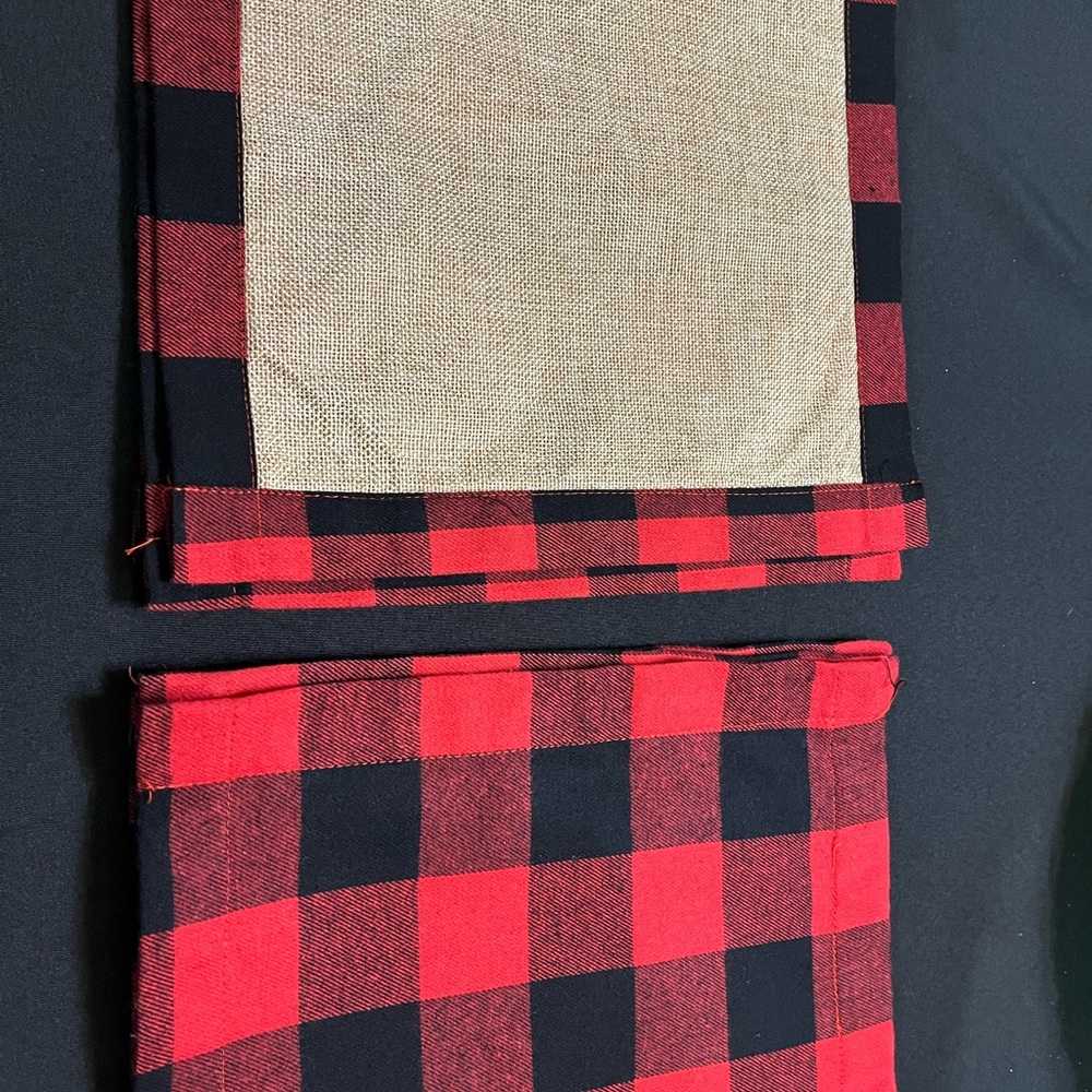 Place Mats - Six Double-Sided Red/Black Buffalo Plaid